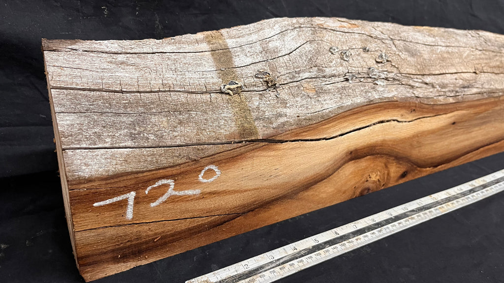 Elm mantle piece, natural edge 1190 L x 181 W x 90 D mm    (720)