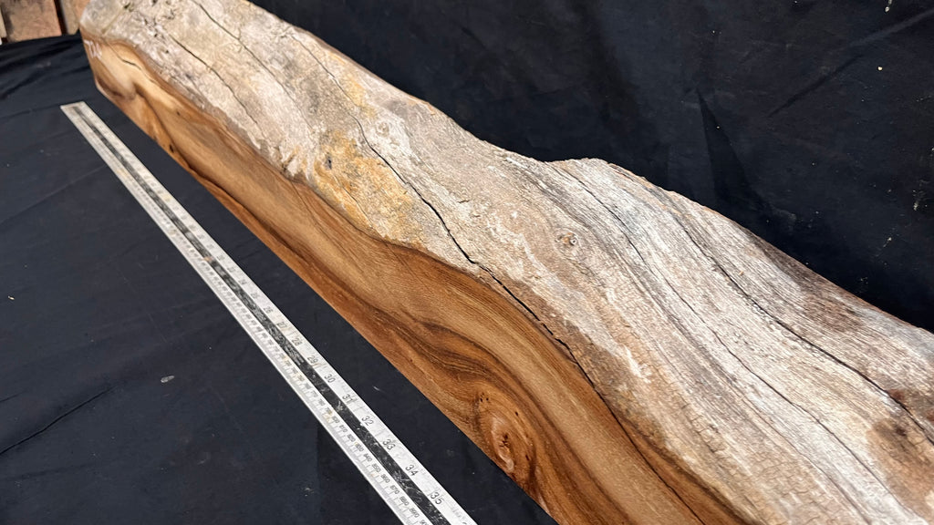 Elm mantle piece, natural edge 1190 L x 181 W x 90 D mm    (720)
