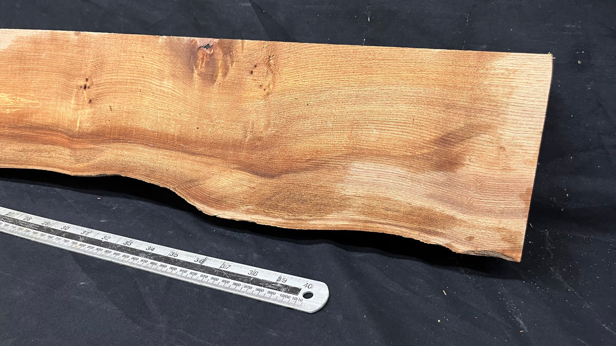 Elm mantle piece, natural edge 1190 L x 181 W x 90 D mm    (720)