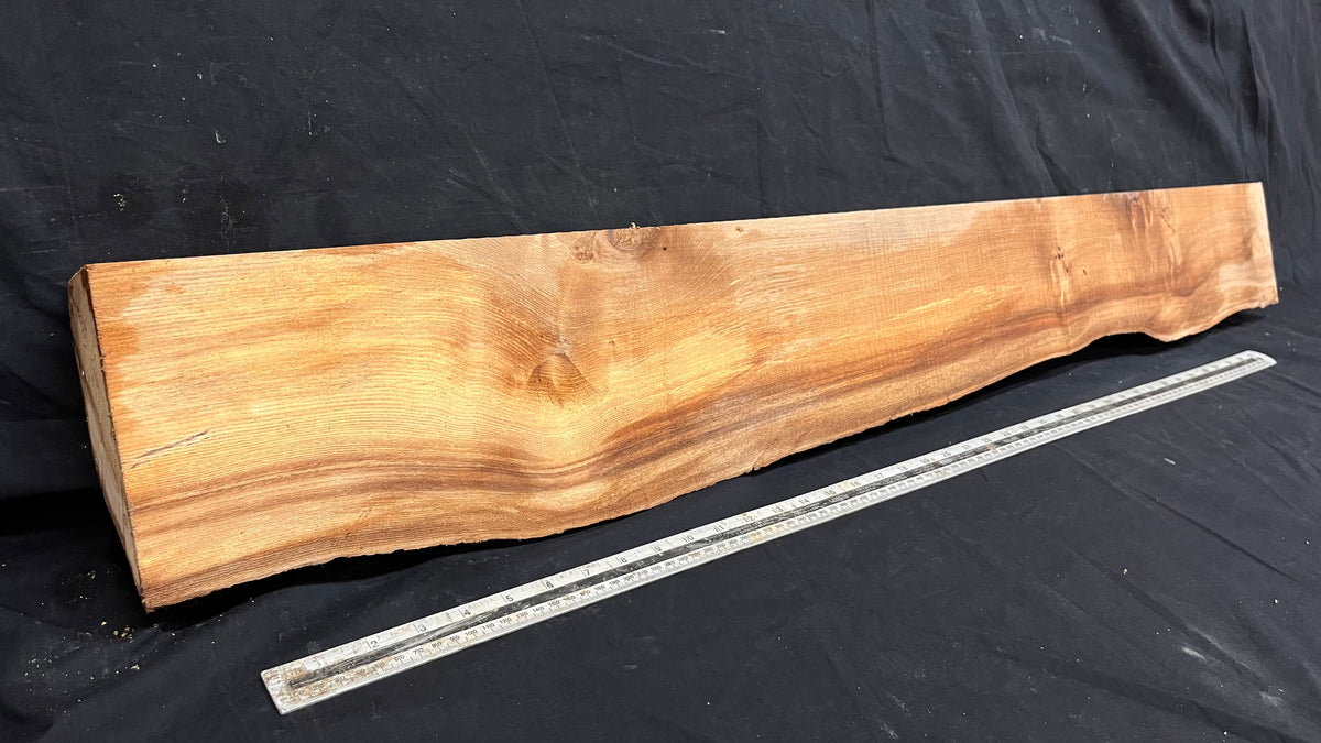 Elm mantle piece, natural edge 1190 L x 181 W x 90 D mm    (720)