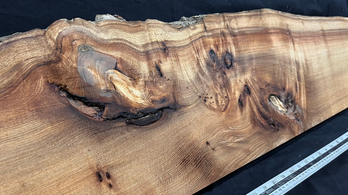 Elm mantle piece, natural edge 1311 L x 257 W x 60 D mm    (721)