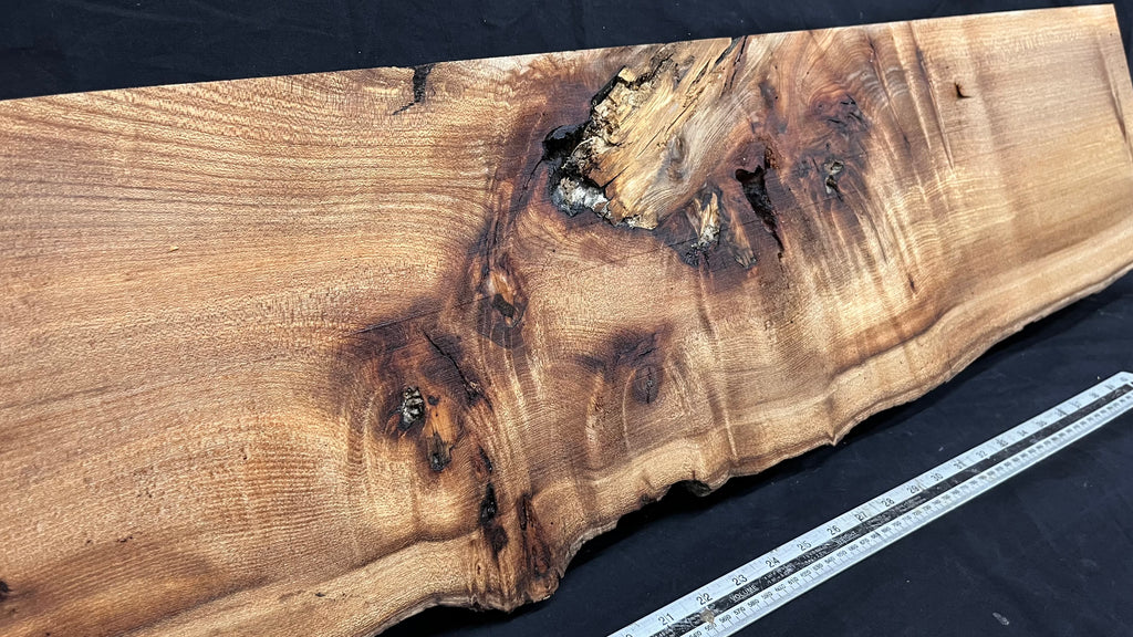 Elm mantle piece, natural edge 1311 L x 257 W x 60 D mm    (721)