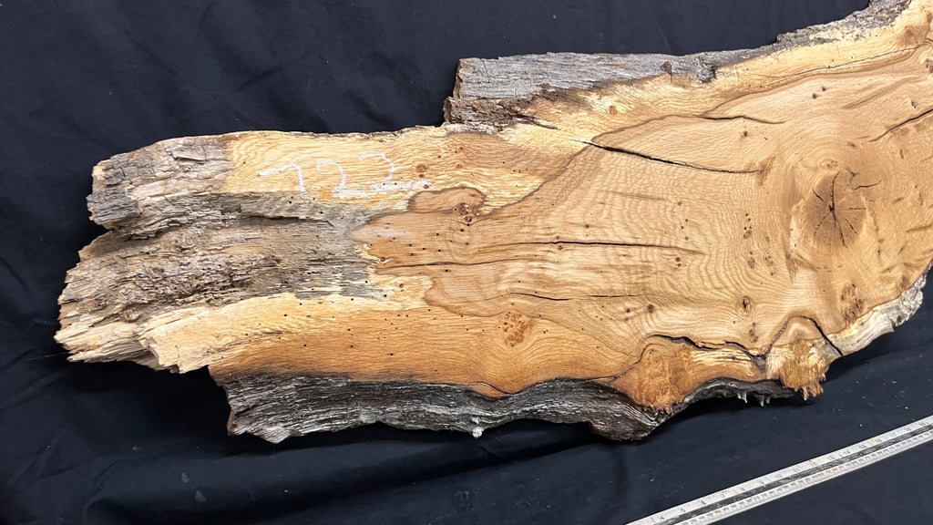 Rustic oak hardwood coffee table, bench 1730 L x 438 W x 44 D mm     (722)