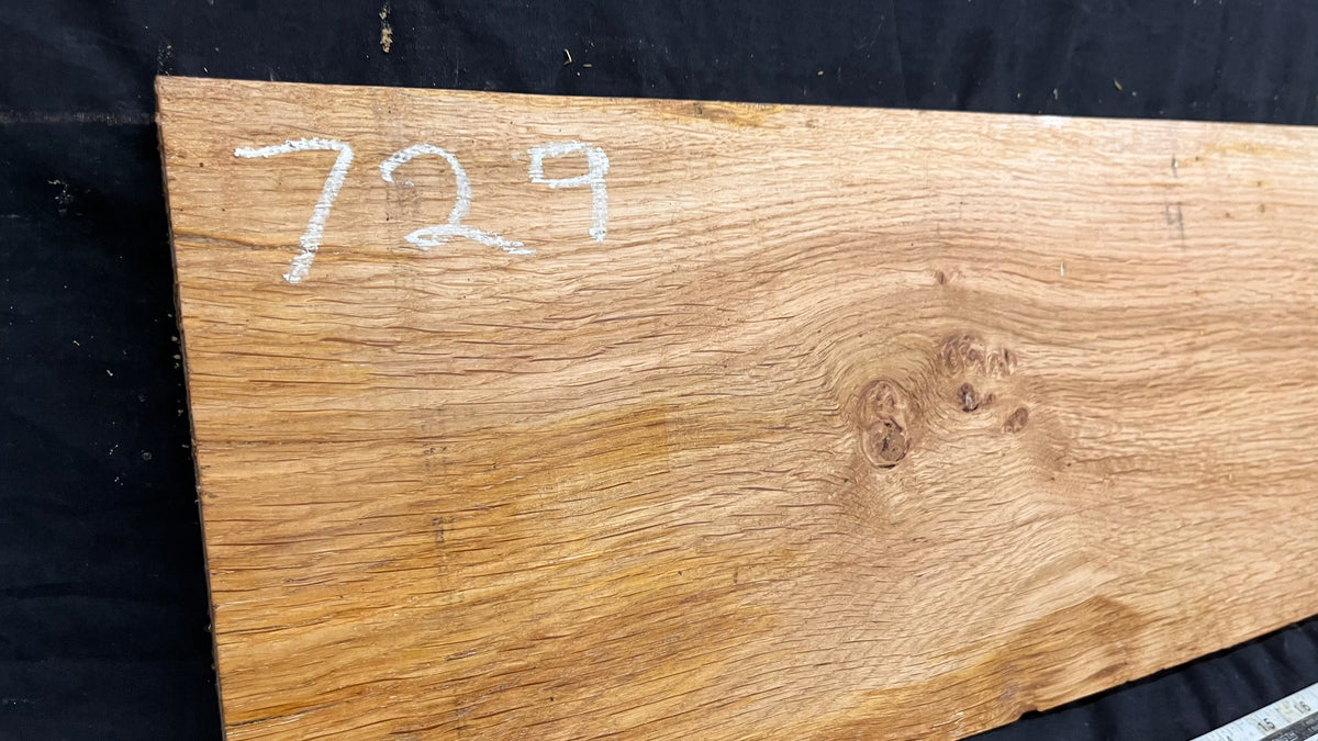 Rustic oak hardwood window sill,  834 L x 223 W x 28 D mm     (729)