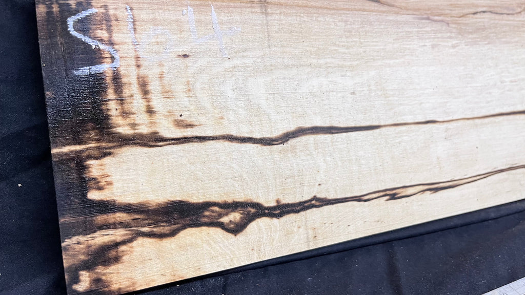 Spalted hornbeam furniture making plank 814 L x 200 W x 20 D mm  (564)