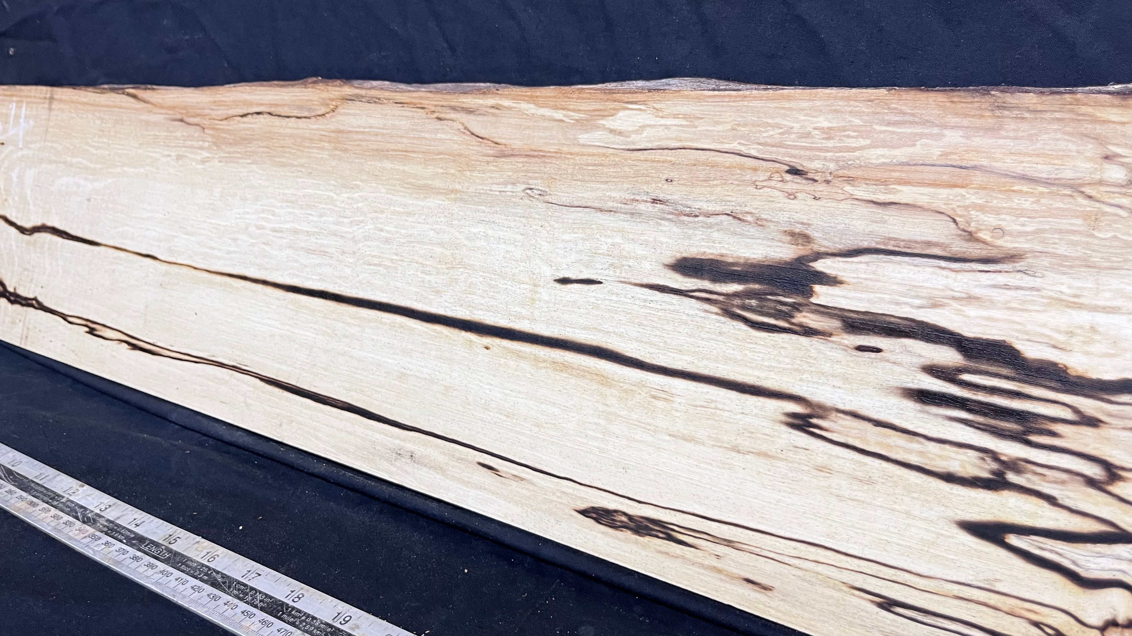 Spalted hornbeam furniture making plank 814 L x 200 W x 20 D mm  (564)