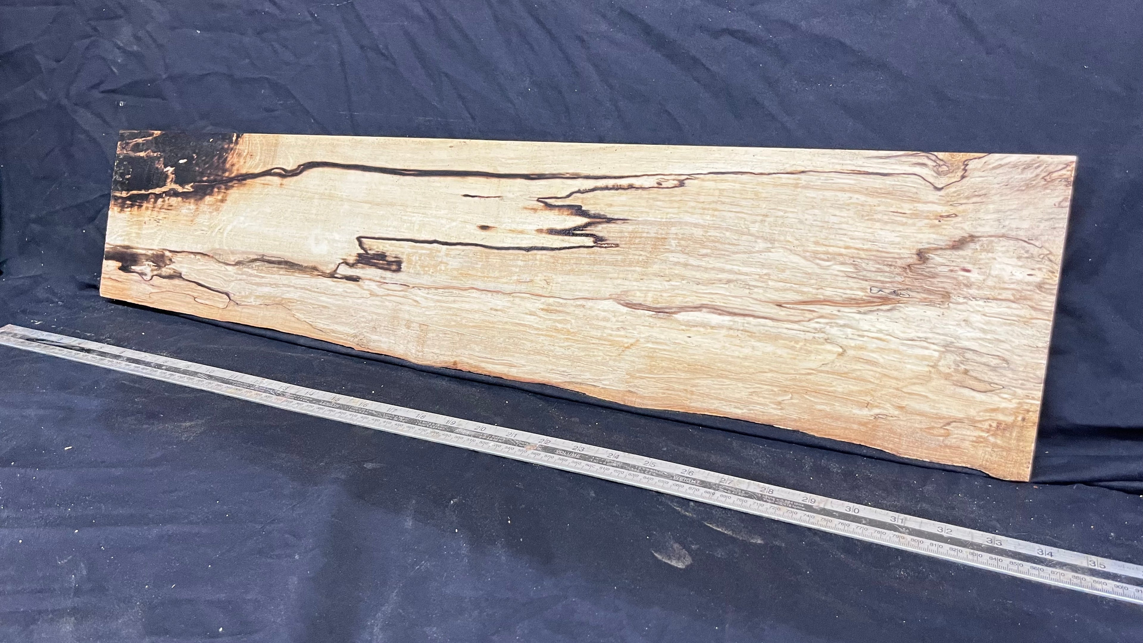 Spalted hornbeam furniture making plank 814 L x 200 W x 20 D mm  (564)