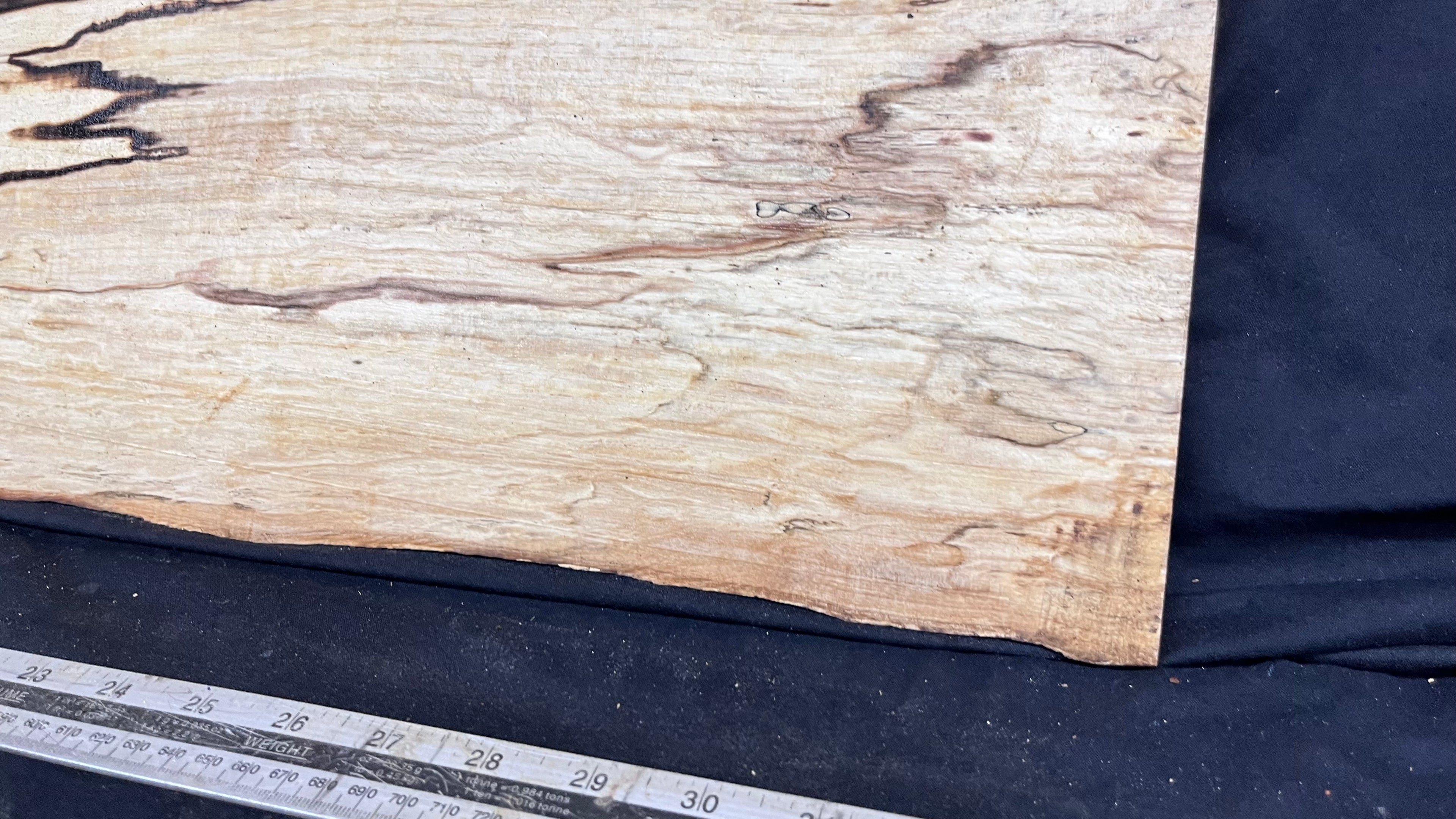 Spalted hornbeam furniture making plank 814 L x 200 W x 20 D mm  (564)