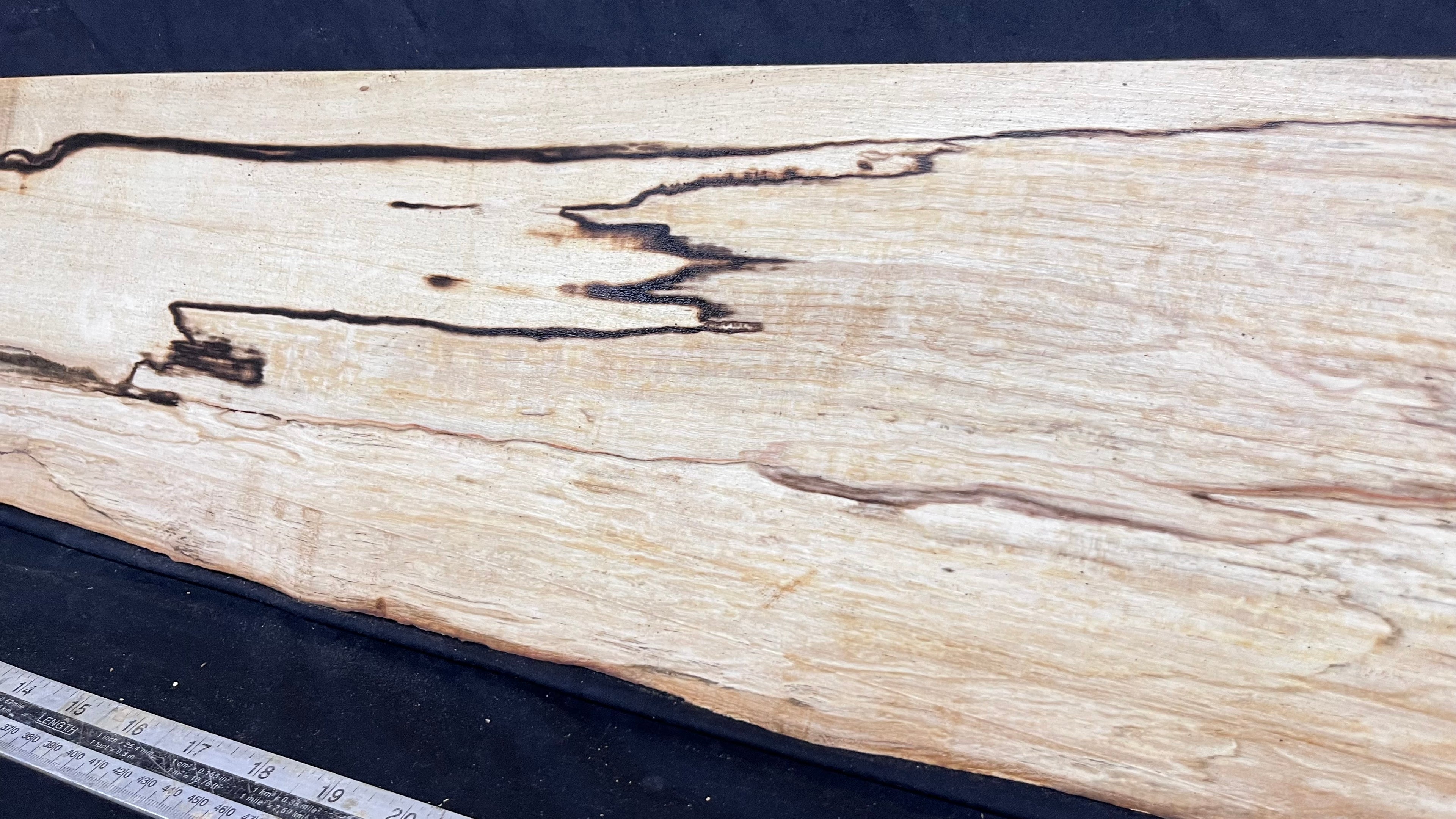 Spalted hornbeam furniture making plank 814 L x 200 W x 20 D mm  (564)