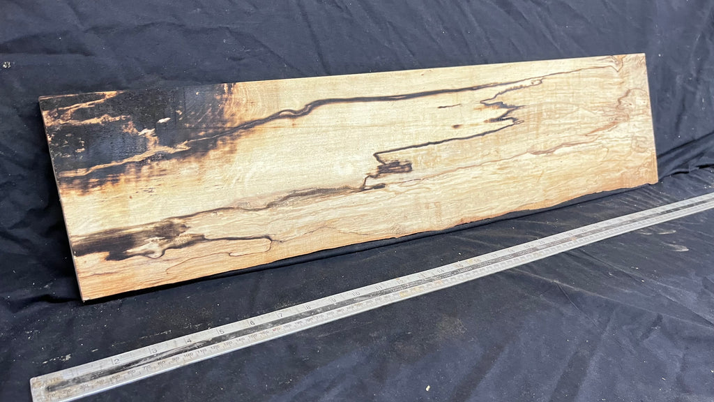Spalted hornbeam furniture making plank 814 L x 200 W x 20 D mm  (564)