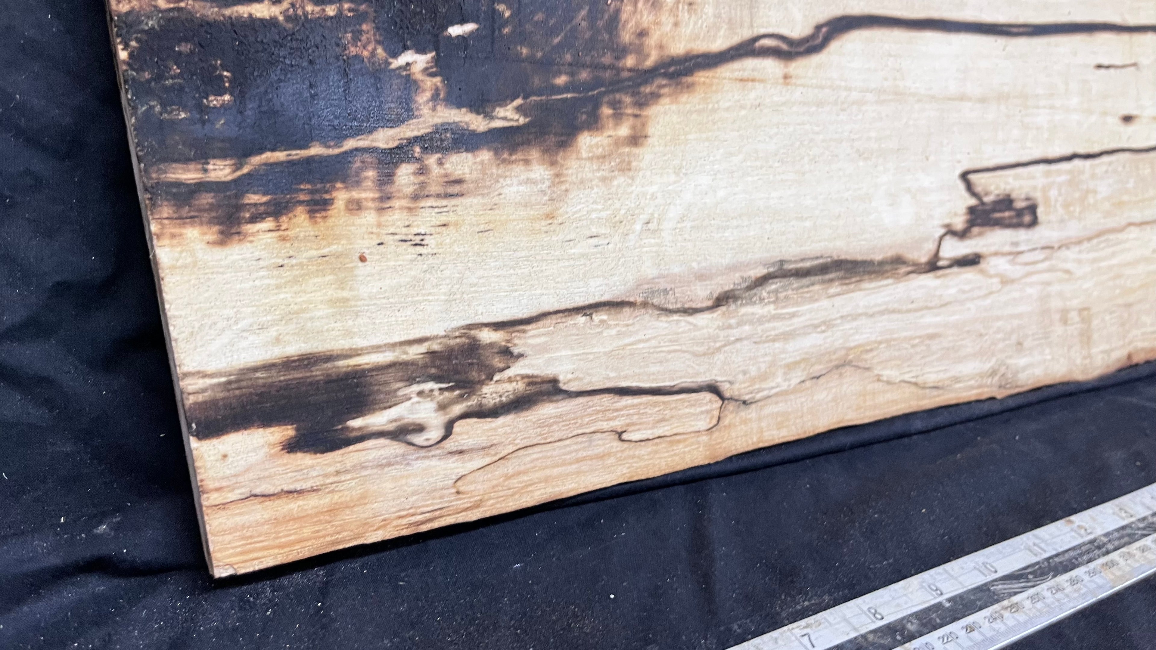 Spalted hornbeam furniture making plank 814 L x 200 W x 20 D mm  (564)