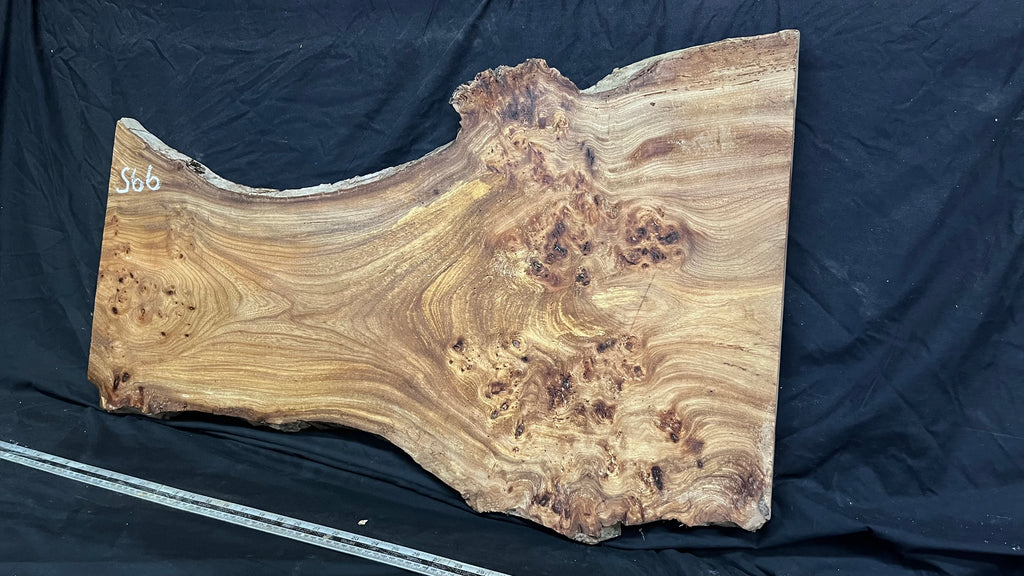 Burr elm rustic table top, 943 L x 529 W x 35 D mm    (mt566)