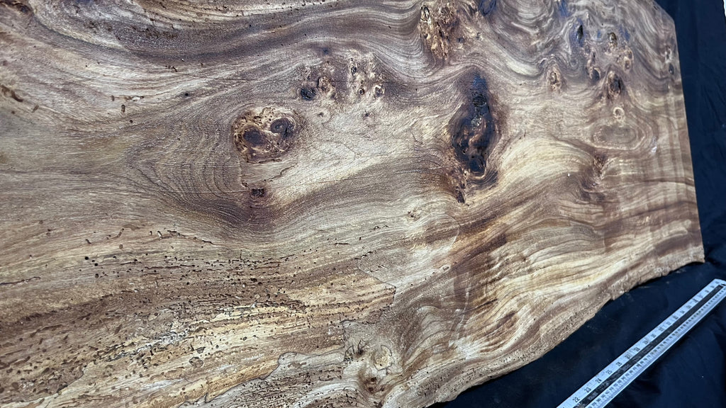 Burr elm rustic table top, 1167 L x 485 W x 45 D mm    (mt572)