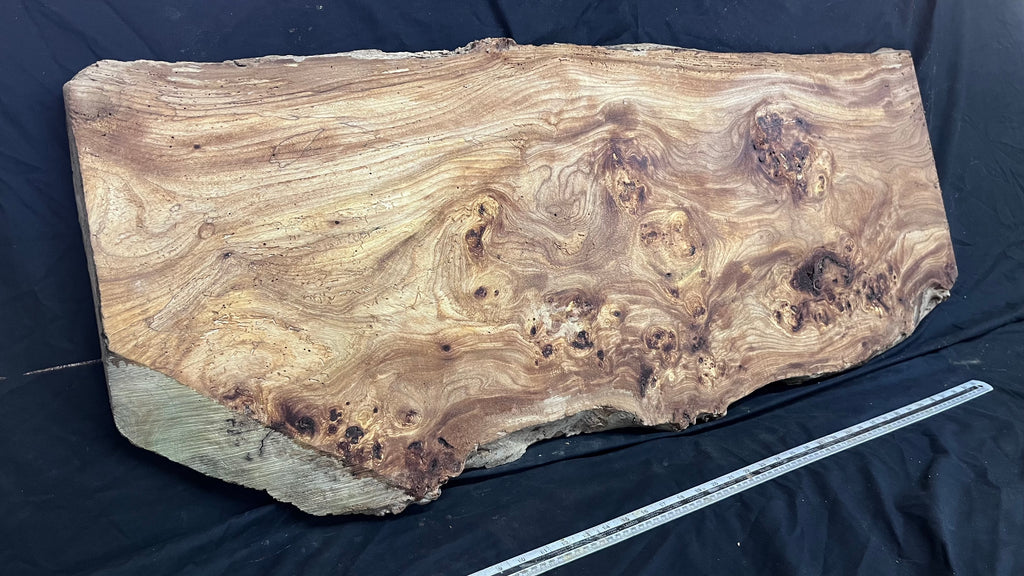 Burr elm rustic table top, 1167 L x 485 W x 45 D mm    (mt572)