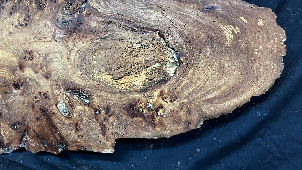 Burr elm rustic table top, 1255 L x 513 W x 45 D mm    (mt573)