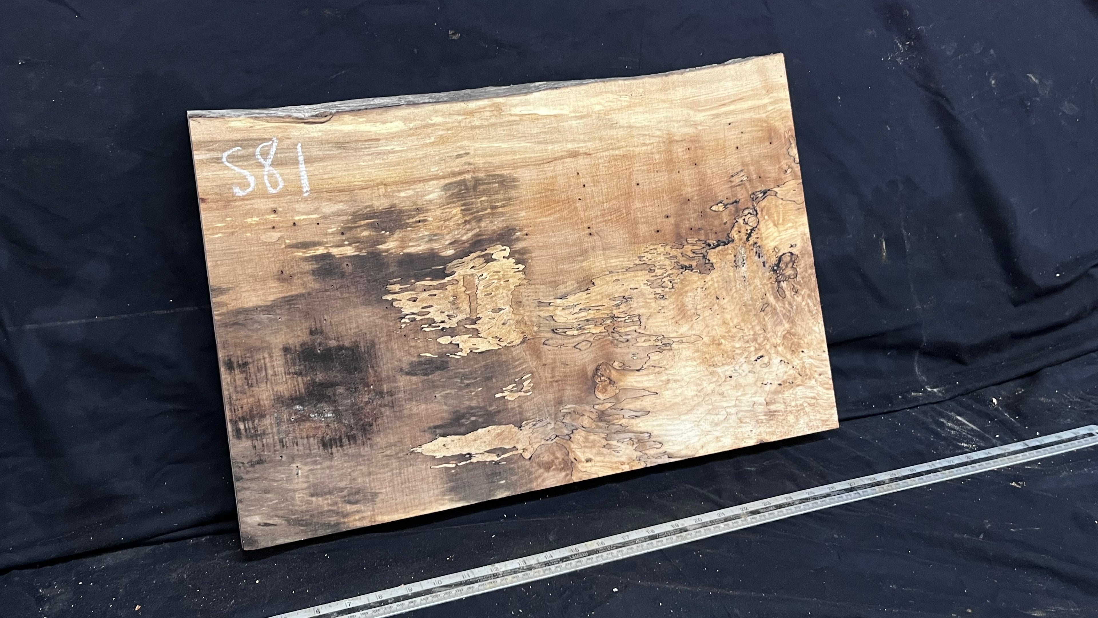 Hardwood plank, shelf, craft, spalted sycamore, wood 606 L x 411 W x 44 D mm  (581)