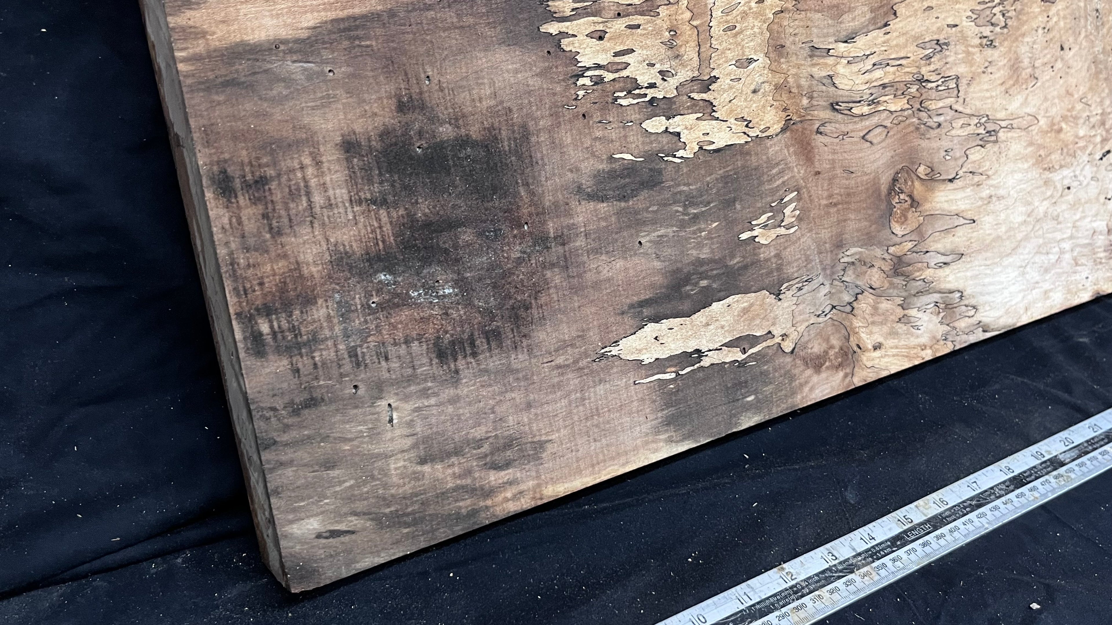 Hardwood plank, shelf, craft, spalted sycamore, wood 606 L x 411 W x 44 D mm  (581)