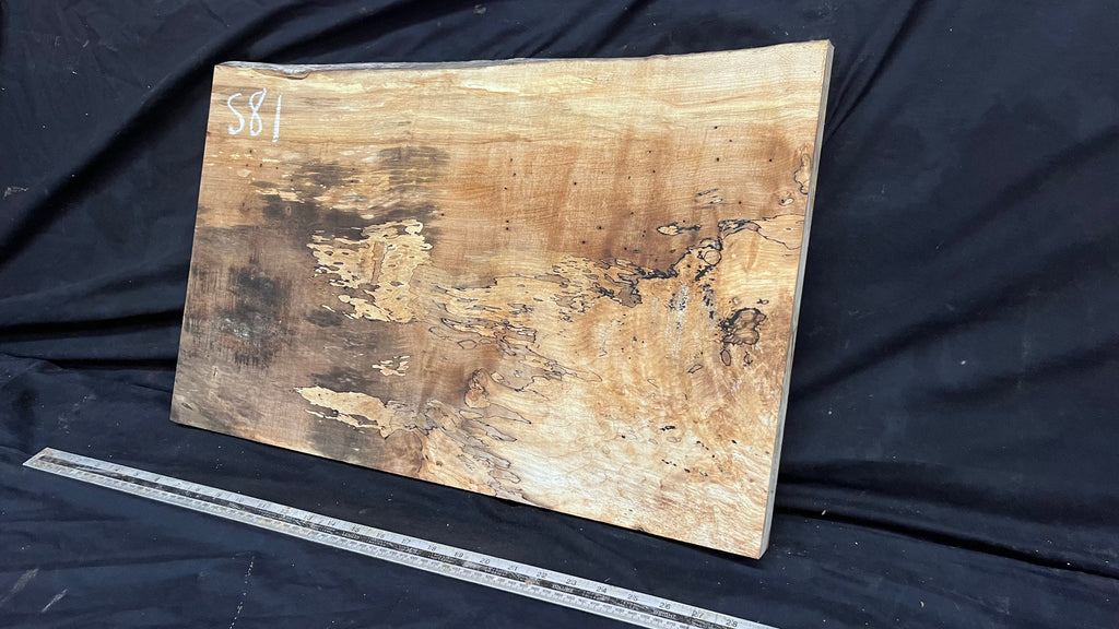 Hardwood plank, shelf, craft, spalted sycamore, wood 606 L x 411 W x 44 D mm  (581)