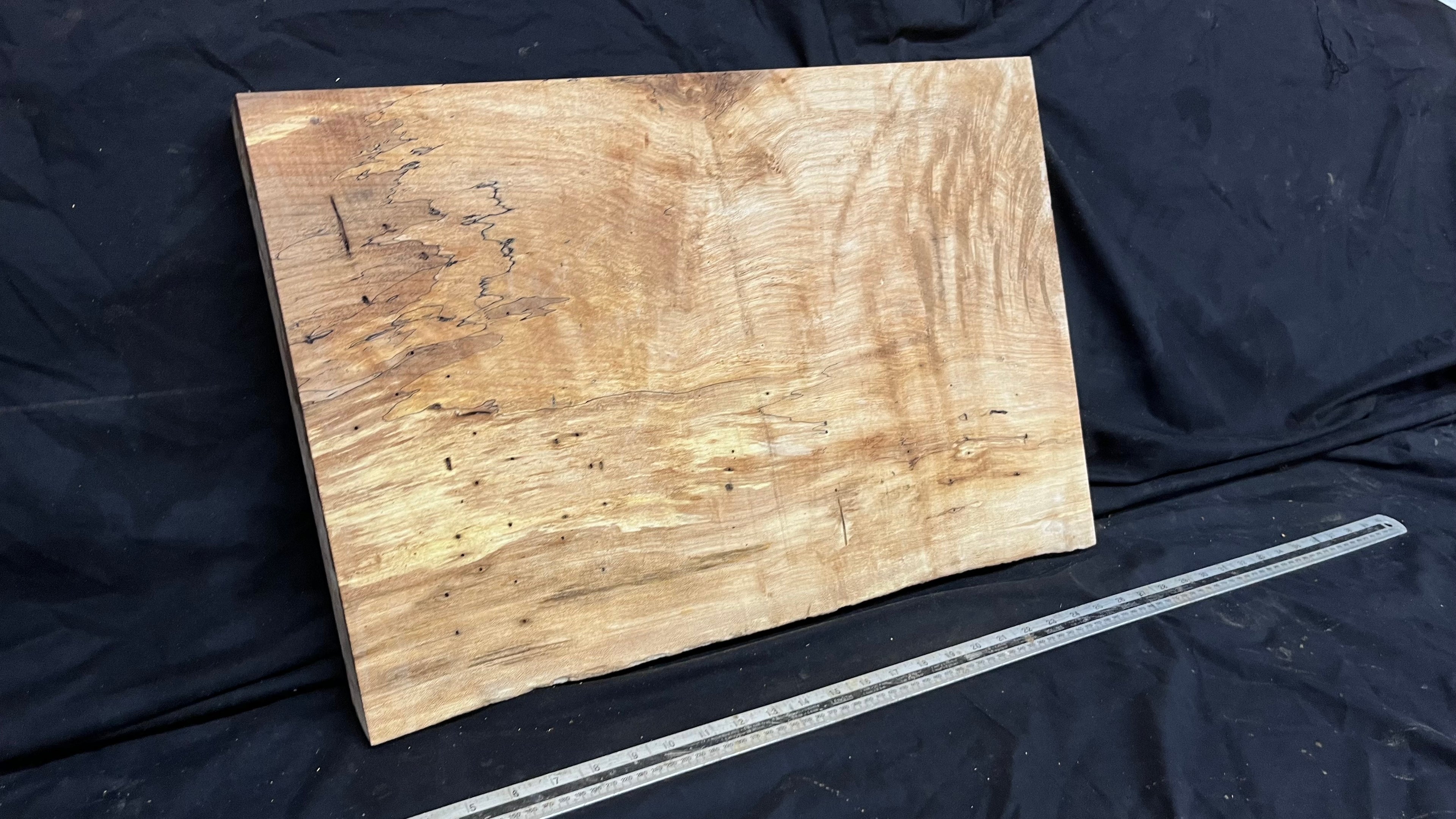 Hardwood plank, shelf, craft, spalted sycamore, wood 606 L x 411 W x 44 D mm  (581)