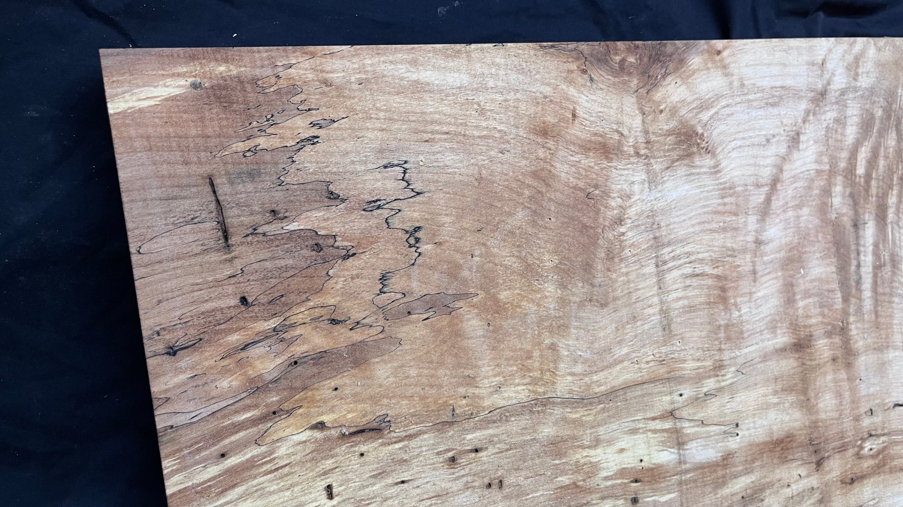 Hardwood plank, shelf, craft, spalted sycamore, wood 606 L x 411 W x 44 D mm  (581)