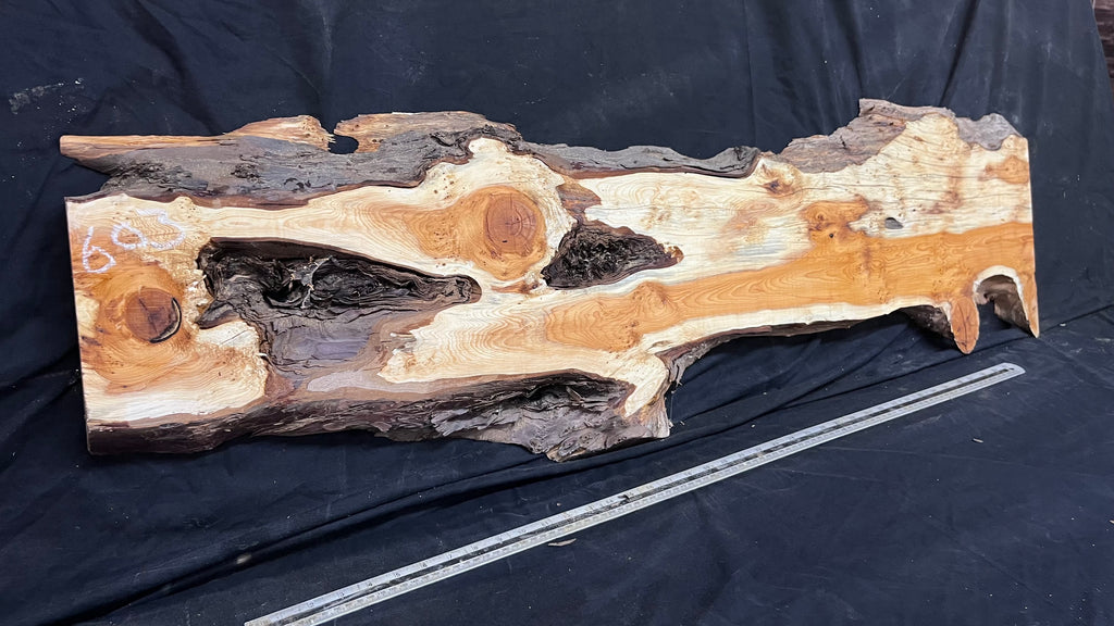 Pippy Yew coffee table top, hardwood, slab, board, 1257 L x 345 W x 43 D mm    (603)
