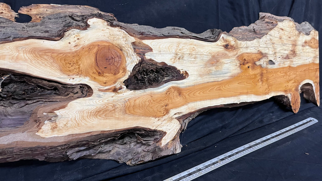 Pippy Yew coffee table top, hardwood, slab, board, 1257 L x 345 W x 43 D mm    (603)