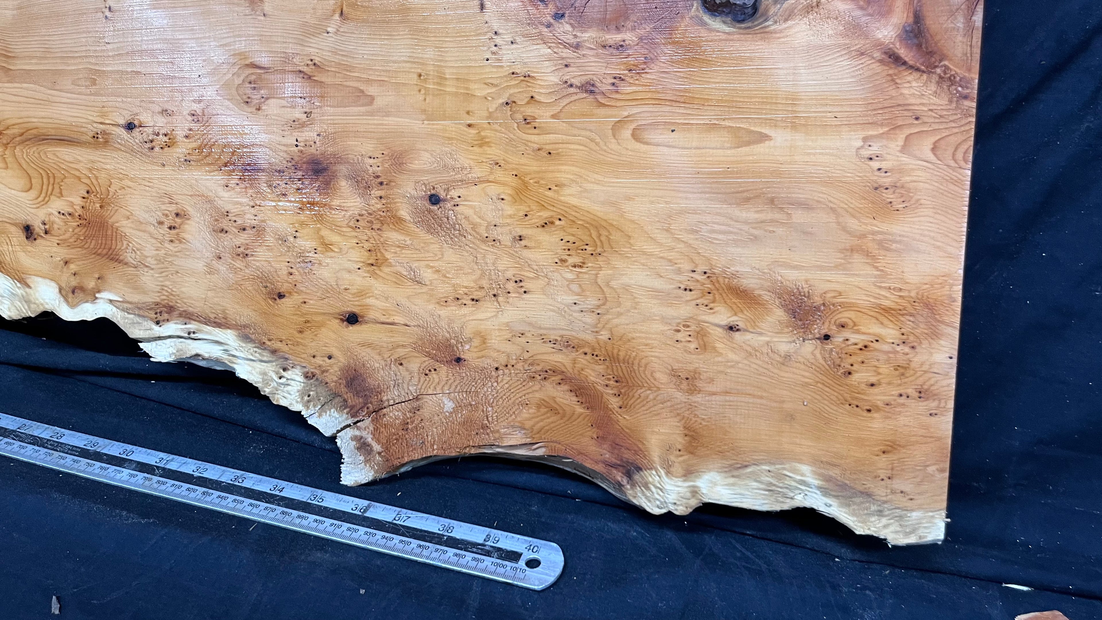 Pippy Yew coffee table top, hardwood, slab, board, 1257 L x 345 W x 43 D mm    (603)