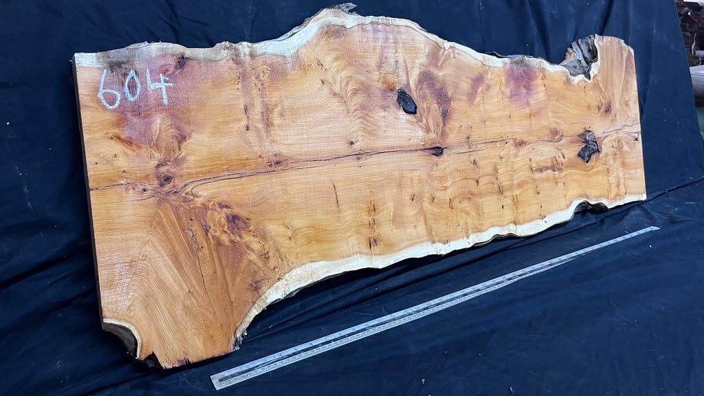 Pippy Yew coffee table top, hardwood, slab, board, 1260 L x 465 W x 42 D mm    (604)