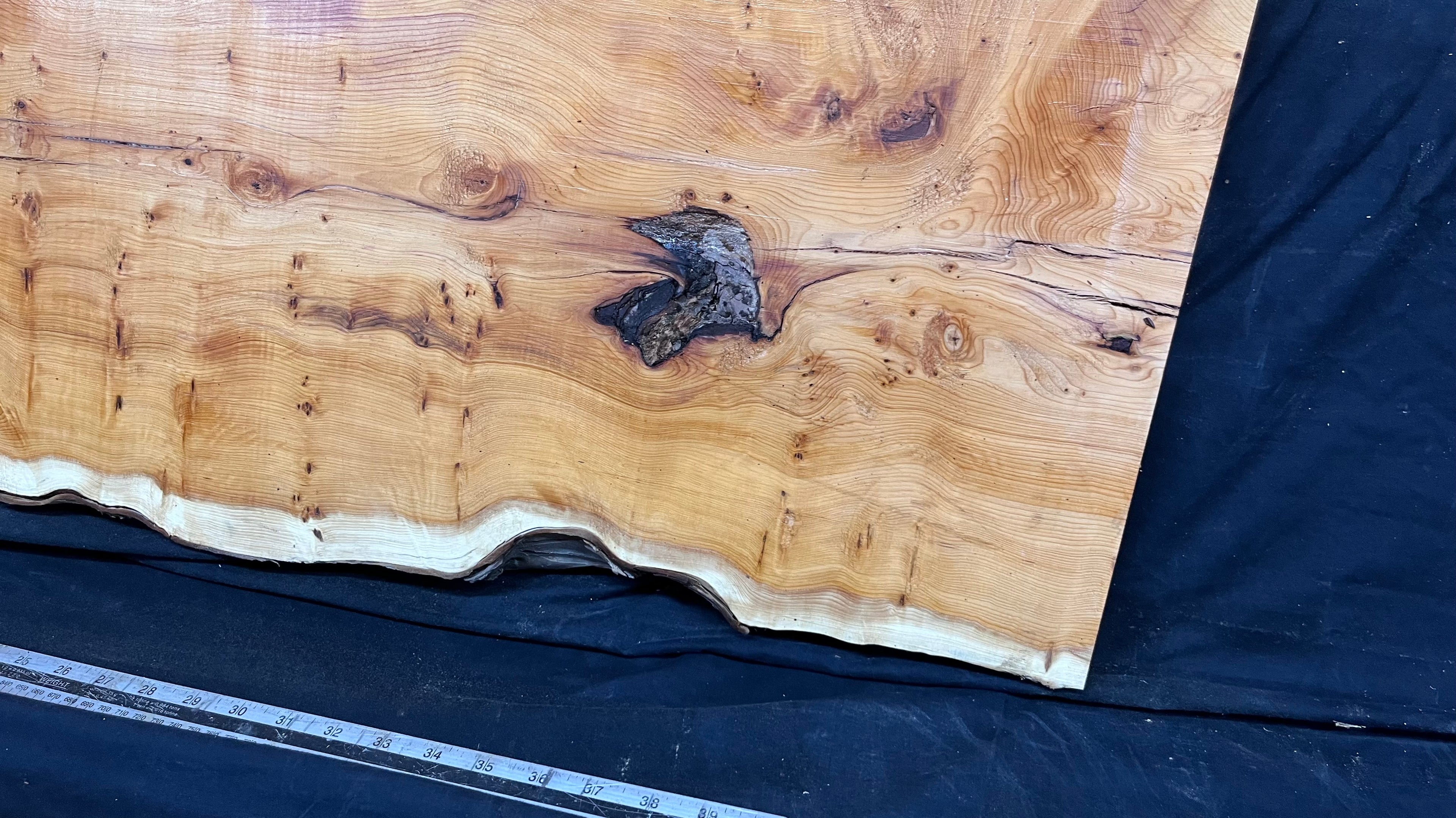 Pippy Yew coffee table top, hardwood, slab, board, 1260 L x 465 W x 42 D mm    (604)