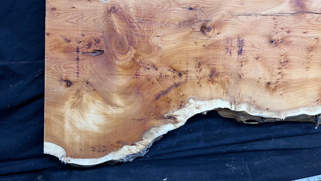 Pippy Yew coffee table top, hardwood, slab, board, 1270 L x 450 W x 42 D mm    (606)