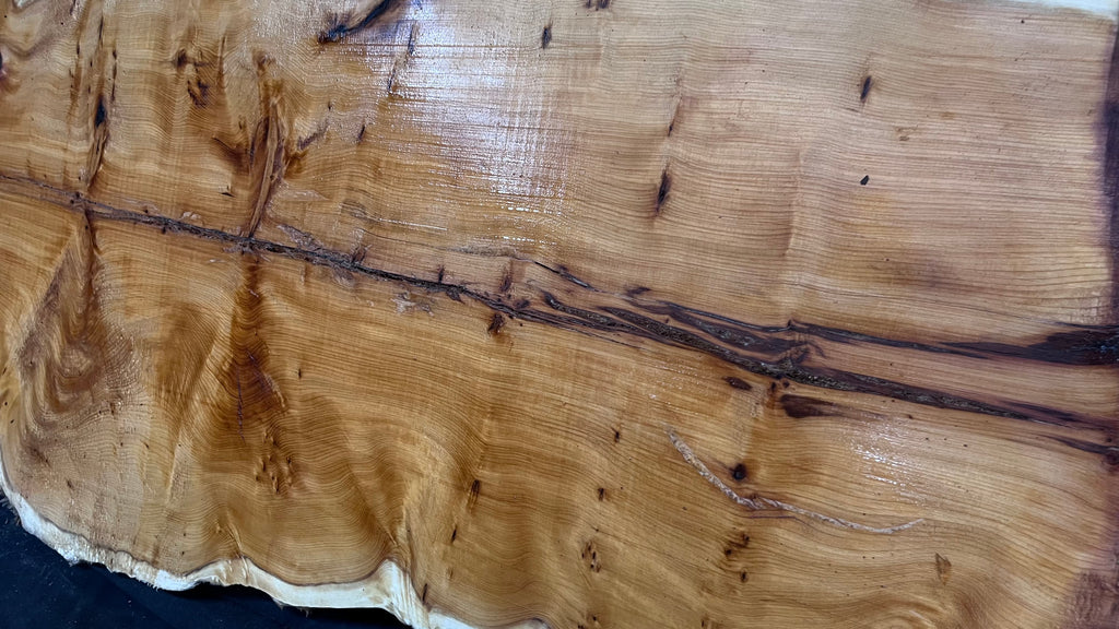 Pippy Yew coffee table top, hardwood, slab, board, 1270 L x 450 W x 42 D mm    (606)