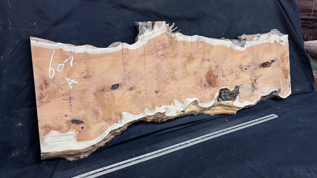 Pippy Yew coffee table top, hardwood, slab, board, 1289 L x 414 W x 42 D mm    (607A)