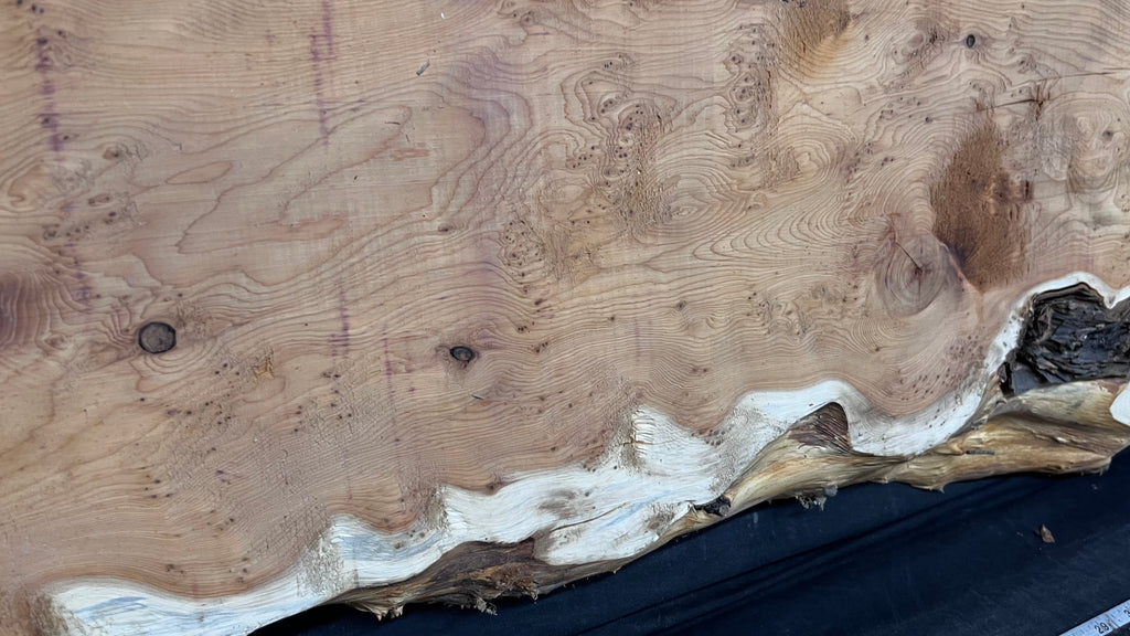 Pippy Yew coffee table top, hardwood, slab, board, 1289 L x 414 W x 42 D mm    (607A)