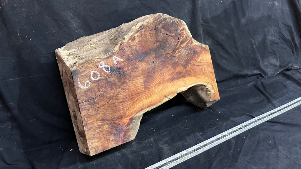 Yew, mantle piece, slab, board, block 475 L x 315 W x 96 D mm    (mt608A)