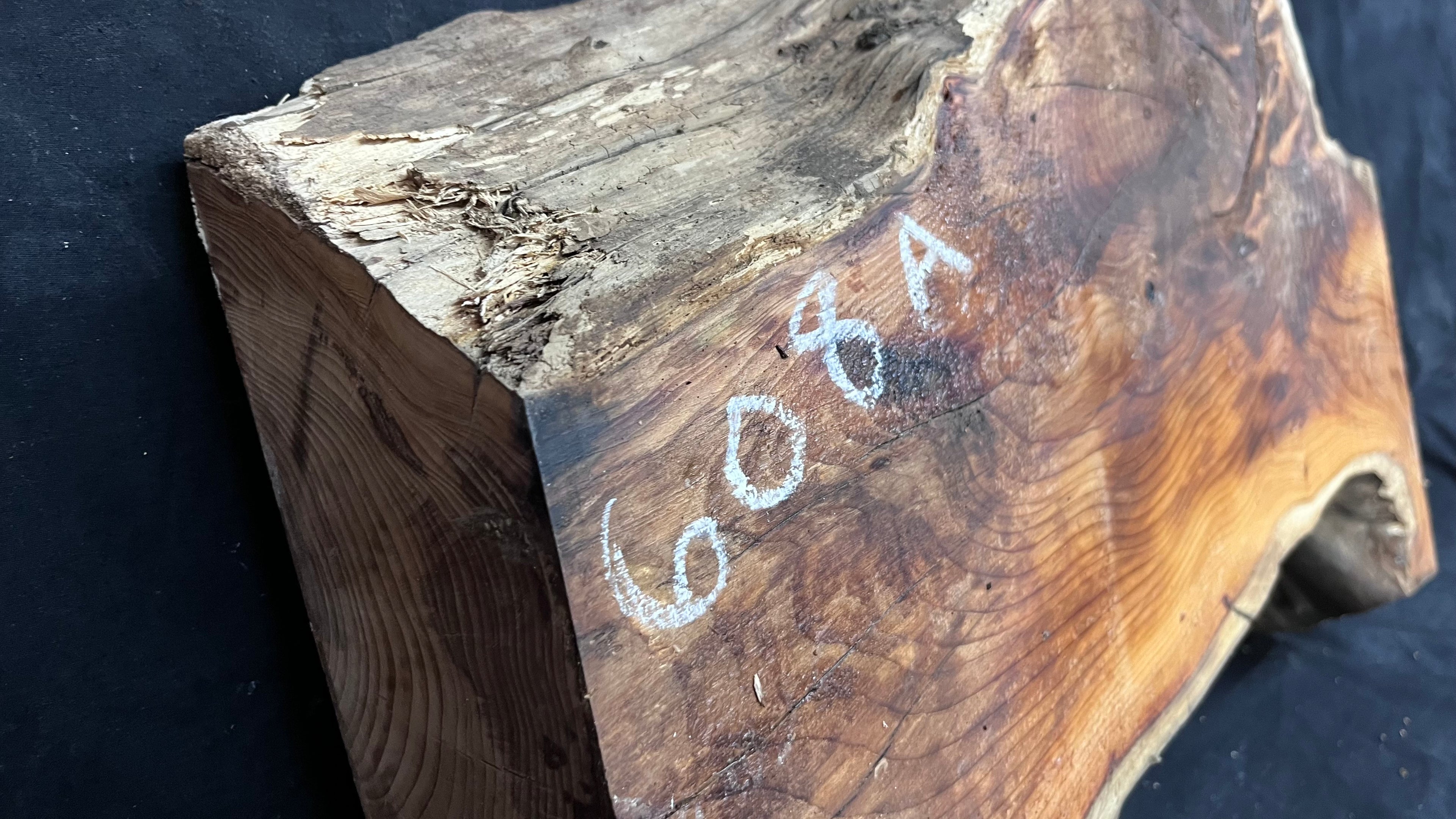Yew, mantle piece, slab, board, block 475 L x 315 W x 96 D mm    (mt608A)