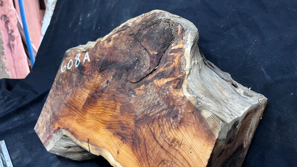 Yew, mantle piece, slab, board, block 475 L x 315 W x 96 D mm    (mt608A)