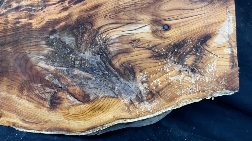 Yew, mantle piece, slab, board, block 475 L x 315 W x 96 D mm    (mt608A)
