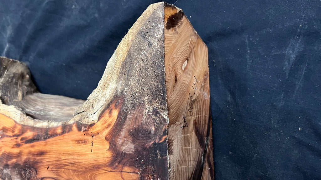 Yew, mantle piece, slab, board, block 475 L x 315 W x 96 D mm    (mt608A)