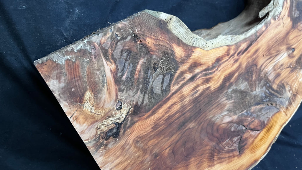 Yew, mantle piece, slab, board, block 475 L x 315 W x 96 D mm    (mt608A)