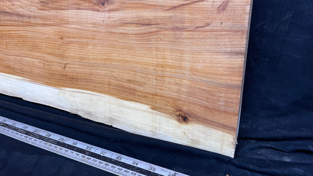 Hardwood yew, slab, board 1070 L x 322 W x 46 D mm    (614)