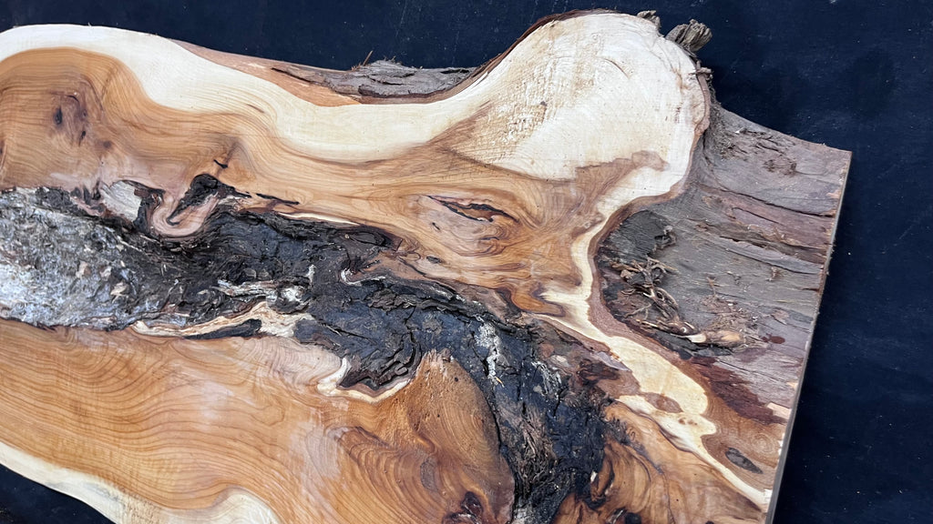 Resin table top yew, slab, board 1001 L x 355 W x 37 D mm    (616)