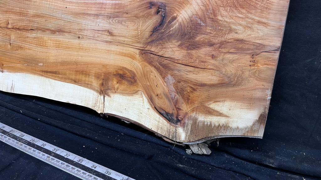 Resin table top yew, slab, board 1001 L x 355 W x 37 D mm    (616)