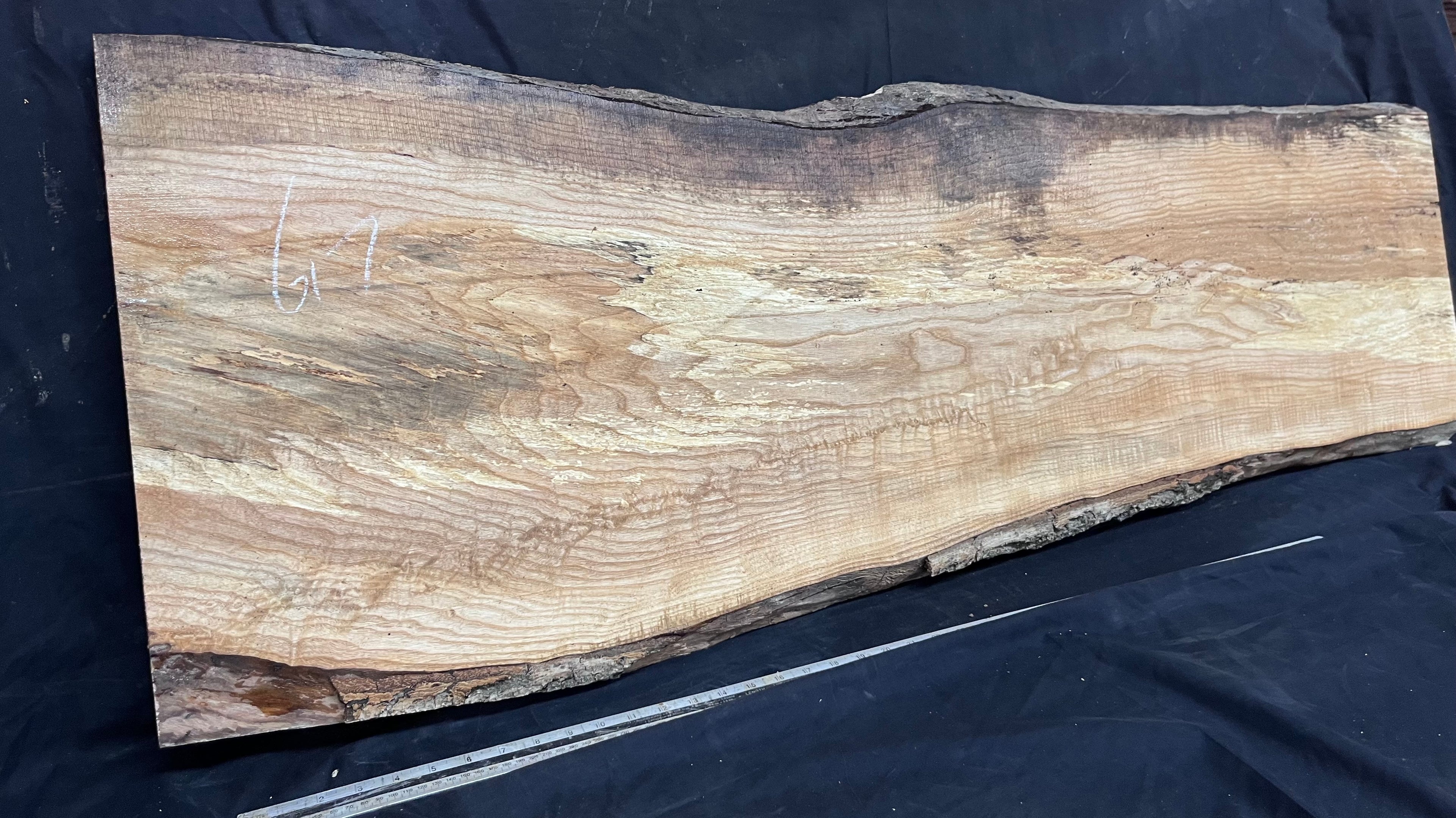 Table top, ash boards, shelving 1411 L x 510 W x 35 D mm       (617)