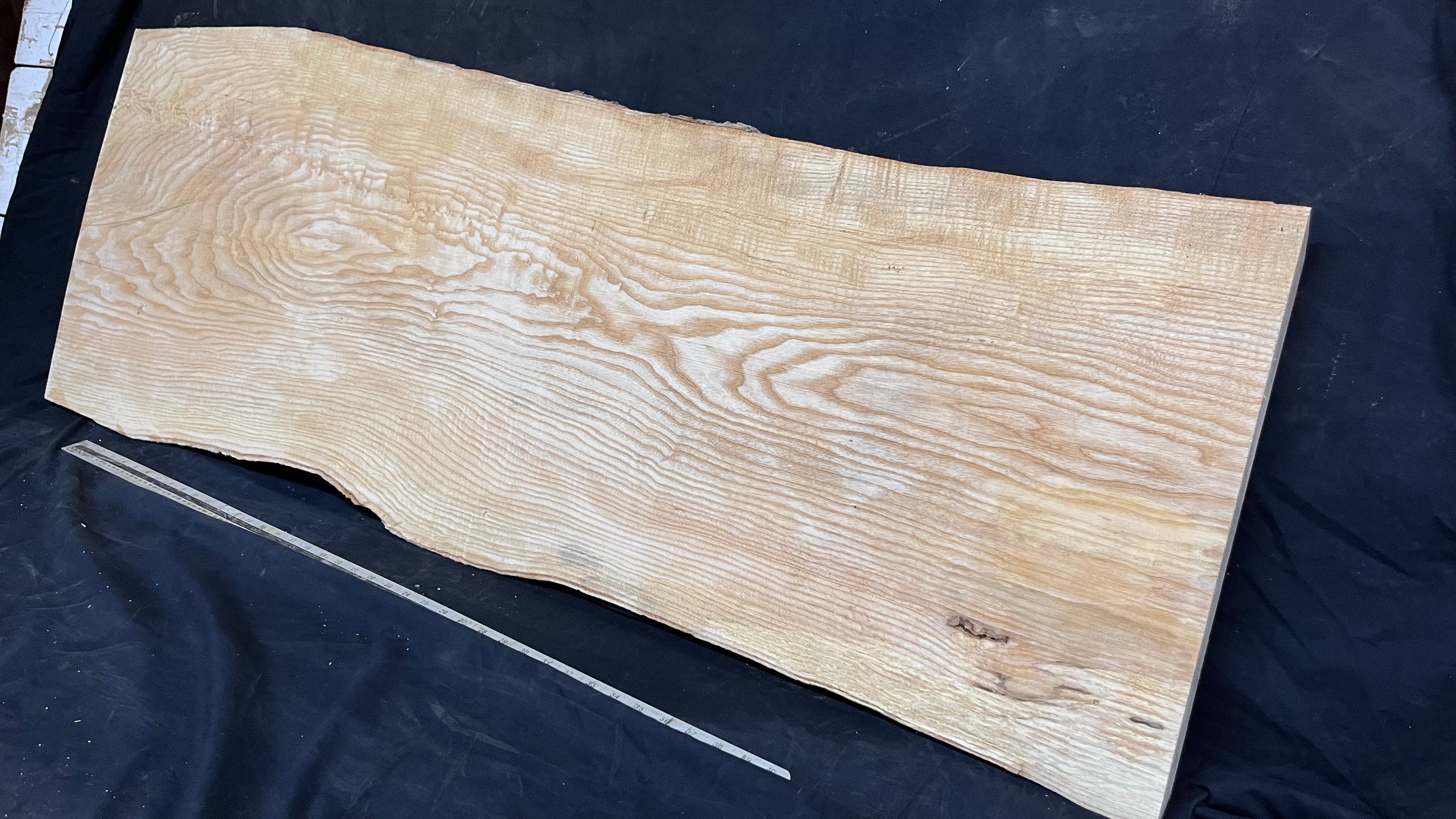 Table top, ash boards, shelving 1411 L x 510 W x 35 D mm       (617)