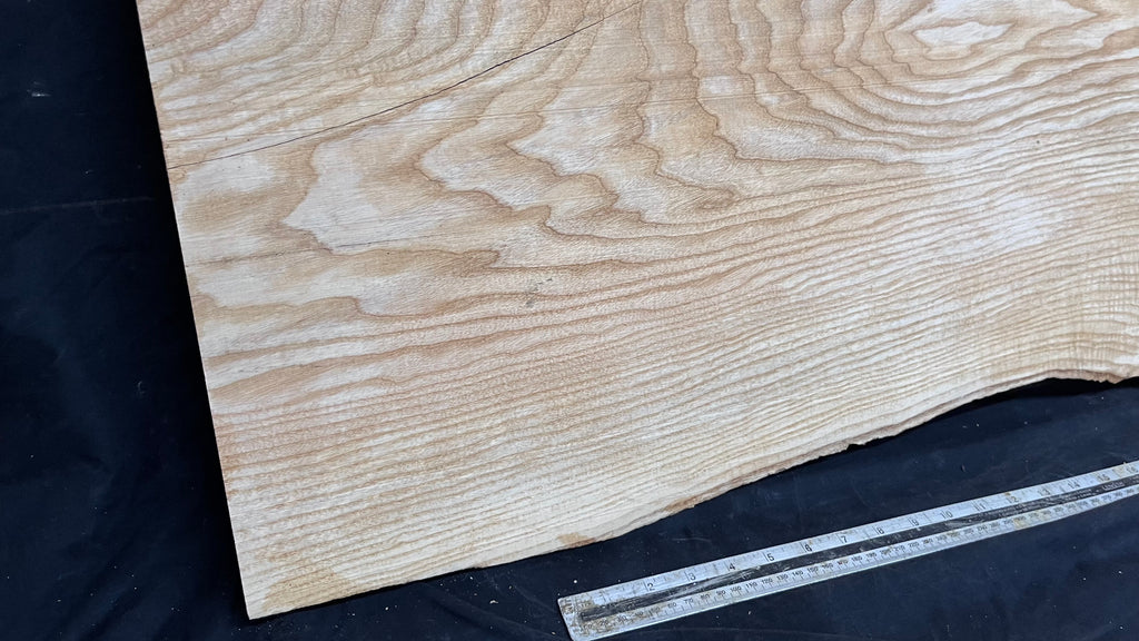 Table top, ash boards, shelving 1411 L x 510 W x 35 D mm       (617)