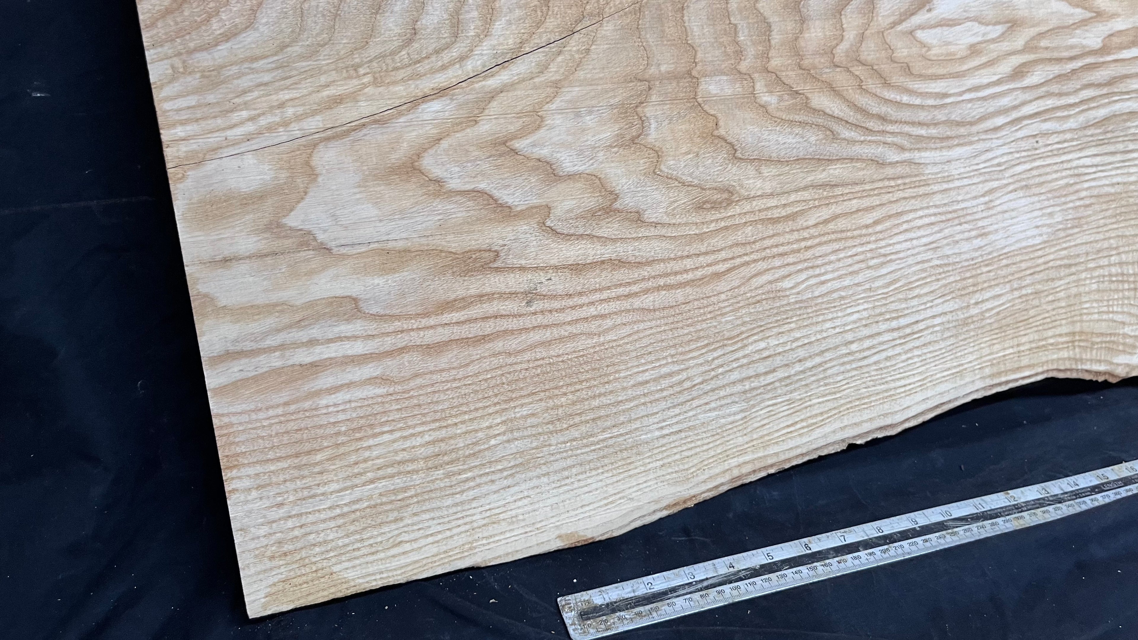 Table top, ash boards, shelving 1411 L x 510 W x 35 D mm       (617)