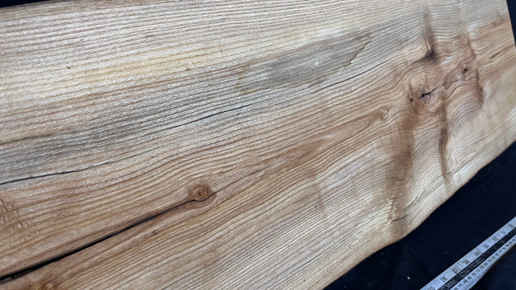 Coffee table top, ash boards, shelving 1077 L x 305 W x 32 D mm       (618)