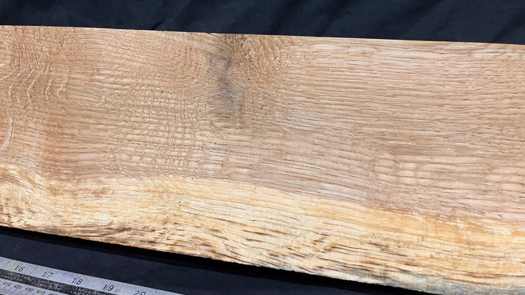 Spalted turkey oak, hardwood shelf, mantle.  1005 L x 157 W x 40 D mm    (738)