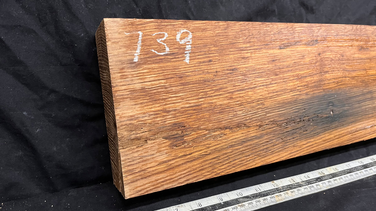 Brown oak, mantle, floating shelf 825 L x 161 W x 60 D mm     (739)