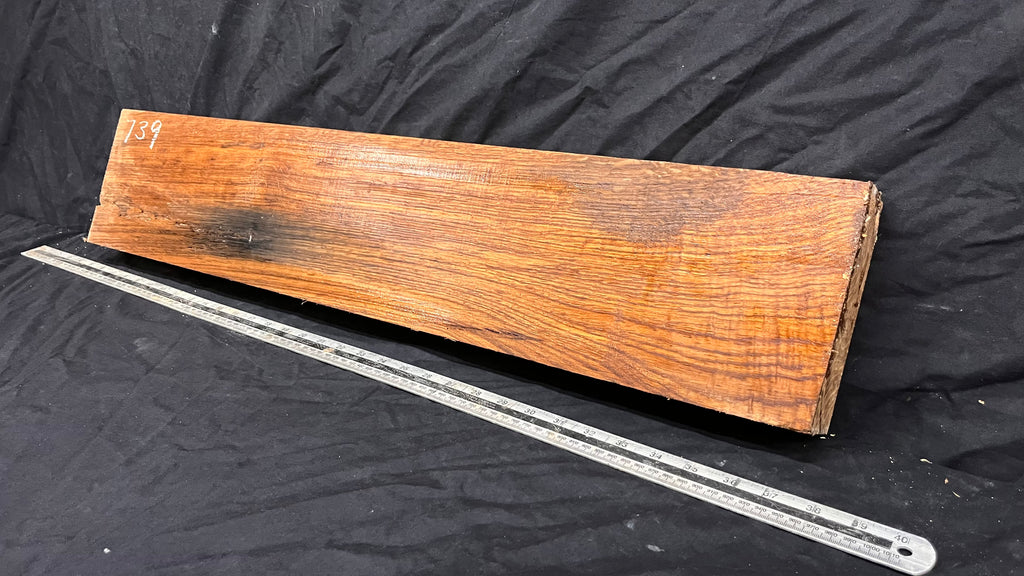 Brown oak, mantle, floating shelf 825 L x 161 W x 60 D mm     (739)